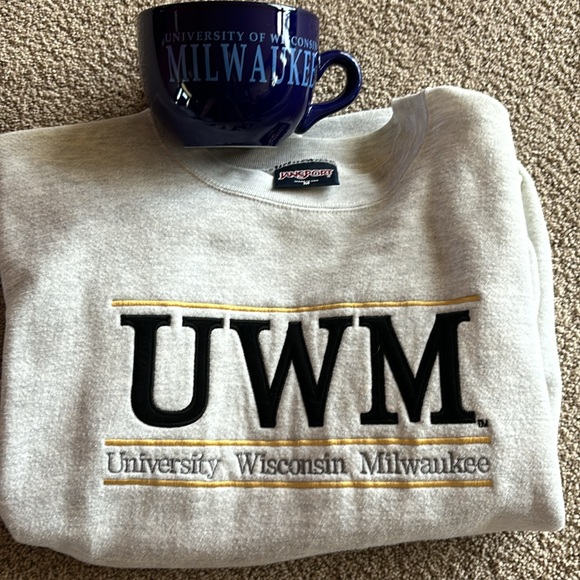 Jansport heavy weight sweatshirt UWMilwaukee + XLarge bowl Campus Store Lot - Picture 16 of 16